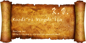Kozári Virgília névjegykártya